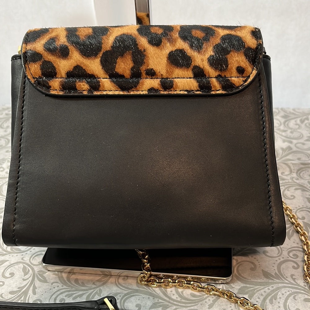 Louise et cie 100% leather, real cow hair fur crossbody NWOT - Picture 4 of 15